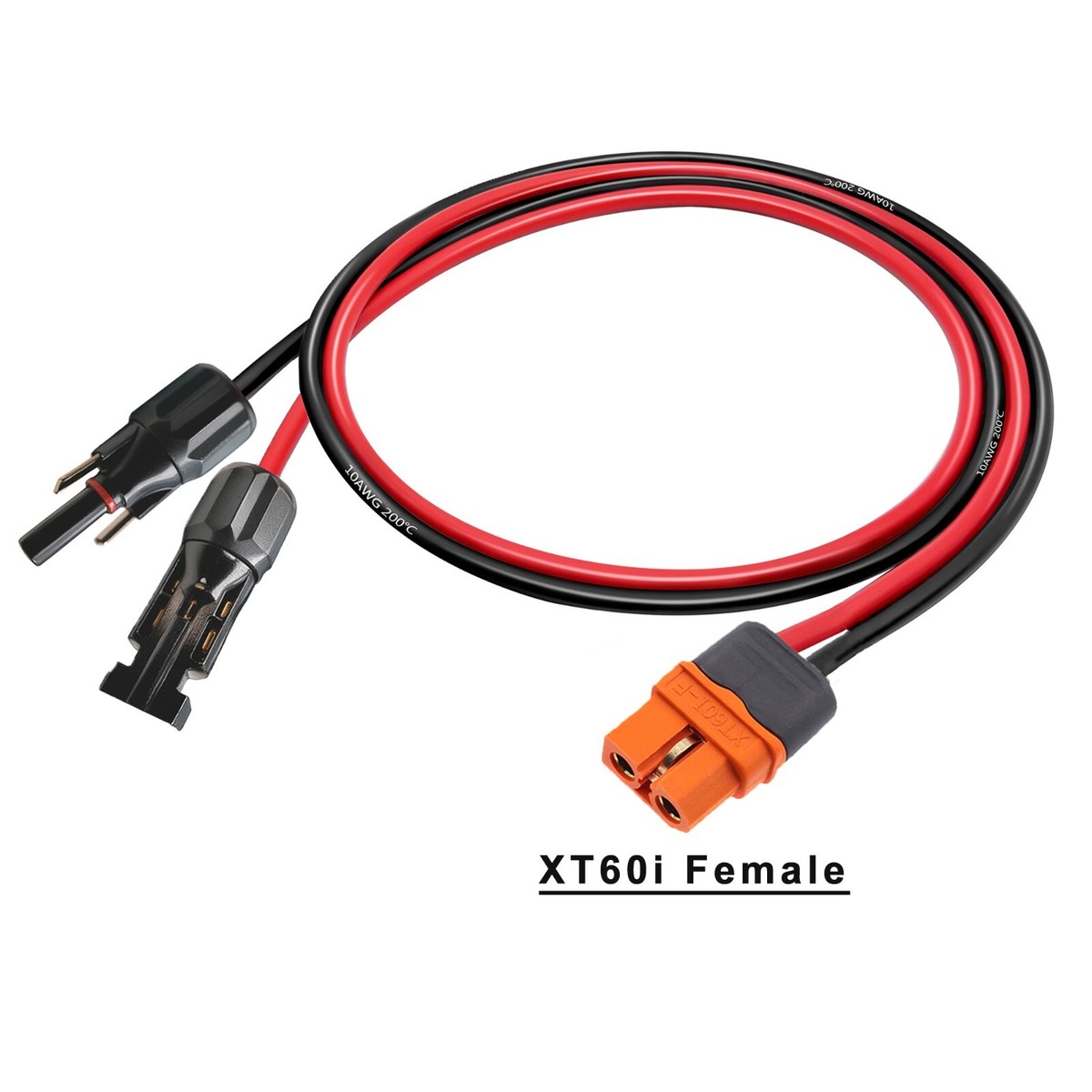 10 AWG XT60i Male Female Connector to Solar Panel Extension