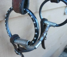 Mylers Blued Silver Dot Comfort Snaffle Roller with Headstall and curb strap