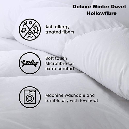 15 Tog Ente Feder Daunenbettdecke & Hohlfaser Quilt Bettwäsche mit kostenlosen Kissen - Bild 9 von 9