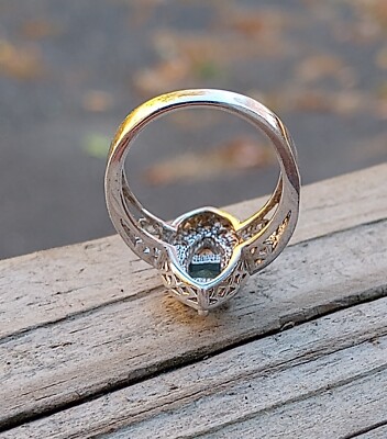 Vtg Ring MARKED KL 925 STERLING SILVER Art Deco Style W Blue