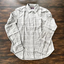 Untuckit Women's Gray Plaid flannel button down top Size 4 NWT
