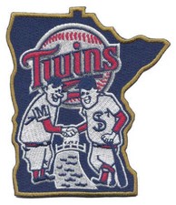 Neuf 2015 Minnesota Twins Shaking Hands State Jersey Manches Patch Logo Emblème
