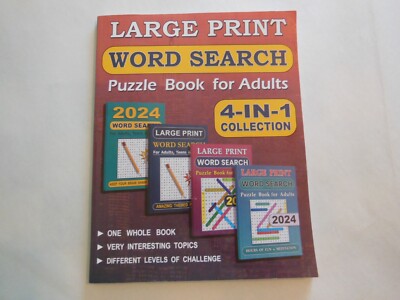 4-IN-1 Word Search Puzzle Book for Adults by Novapuzzles (2023 Paperback)