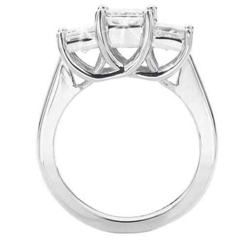 F/VS 1 1/2ct 3-Stone Princess Cut Diamond Engagement Ring White Gold Lab Grown - Picture 2 of 4