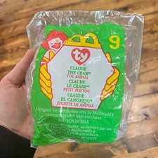Vintage McDonalds Happy Meal Toy Ty Beanie Baby 1999 Claude The Crab Brown