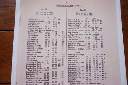 1965 Fascimilie Nottingham Burton Shunting Loco Local Trip Notice Timetable - Picture 4 of 4