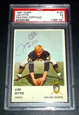 PSA 5 EX PSA DNA Autograph Rc Jim Otto Auto 1961 Fleer Rookie Signed (RIP 2024)