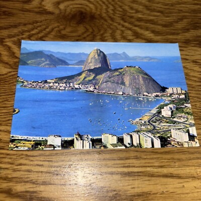 Rio De Janeiro Guanabara Bay, Urca and Sugarloaf Vintage Postcard