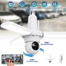Luz LED de garaje con cámara de seguridad HD Sensor de movimiento 360° Wi-Fi Proyector IR