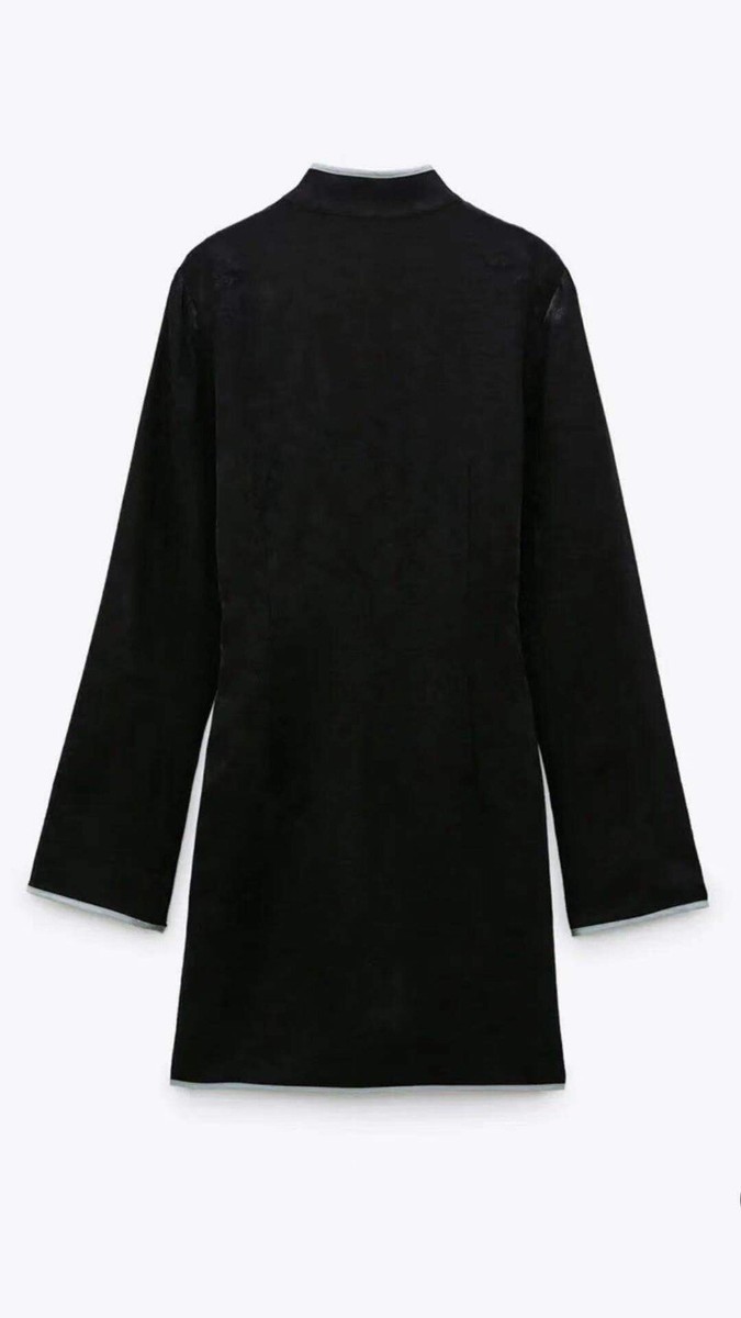 100% Authentic ZARA Black Embroidered Floral Jacquard Dress $89.90+Tax  Size: L | eBay
