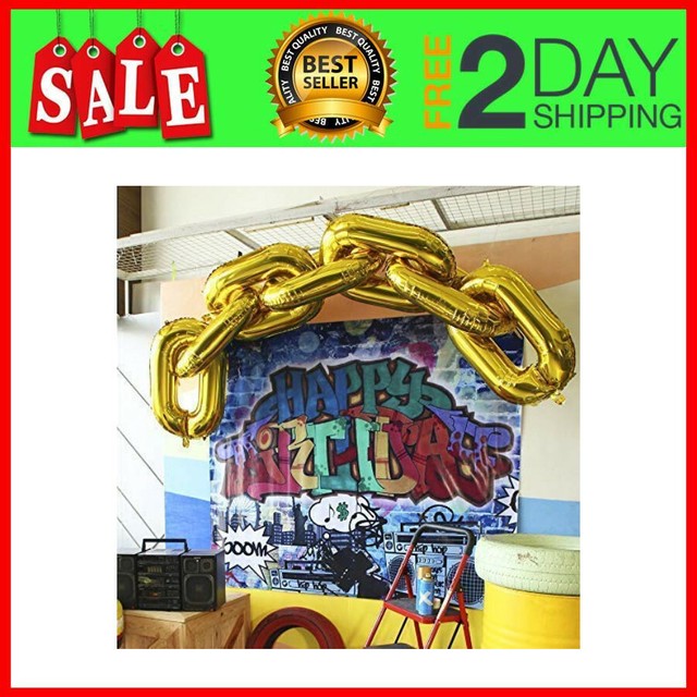 Gold Linking Chains Set Of 7 Giant Party Balloon Decorations For