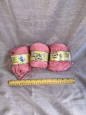 Lot of 3 Lily The Original Sugar 'n Cream Yarn Rose 100 Cotton 10 oz Total