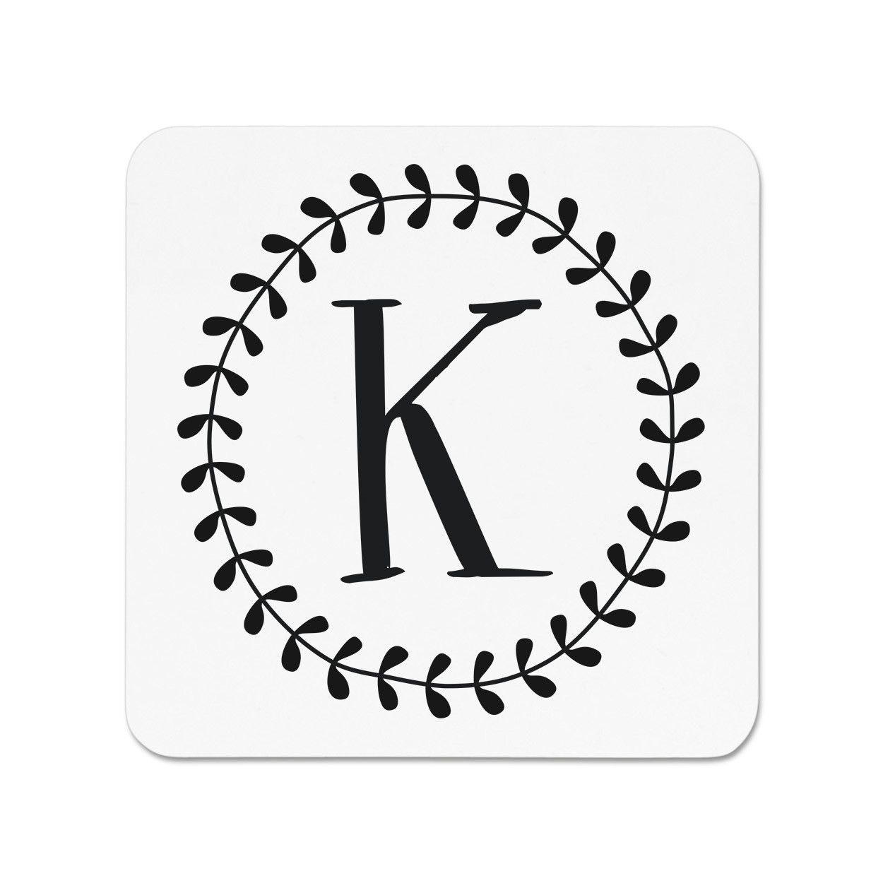 Letter K Floral Wreath Alphabet Fridge Magnet - Flowers