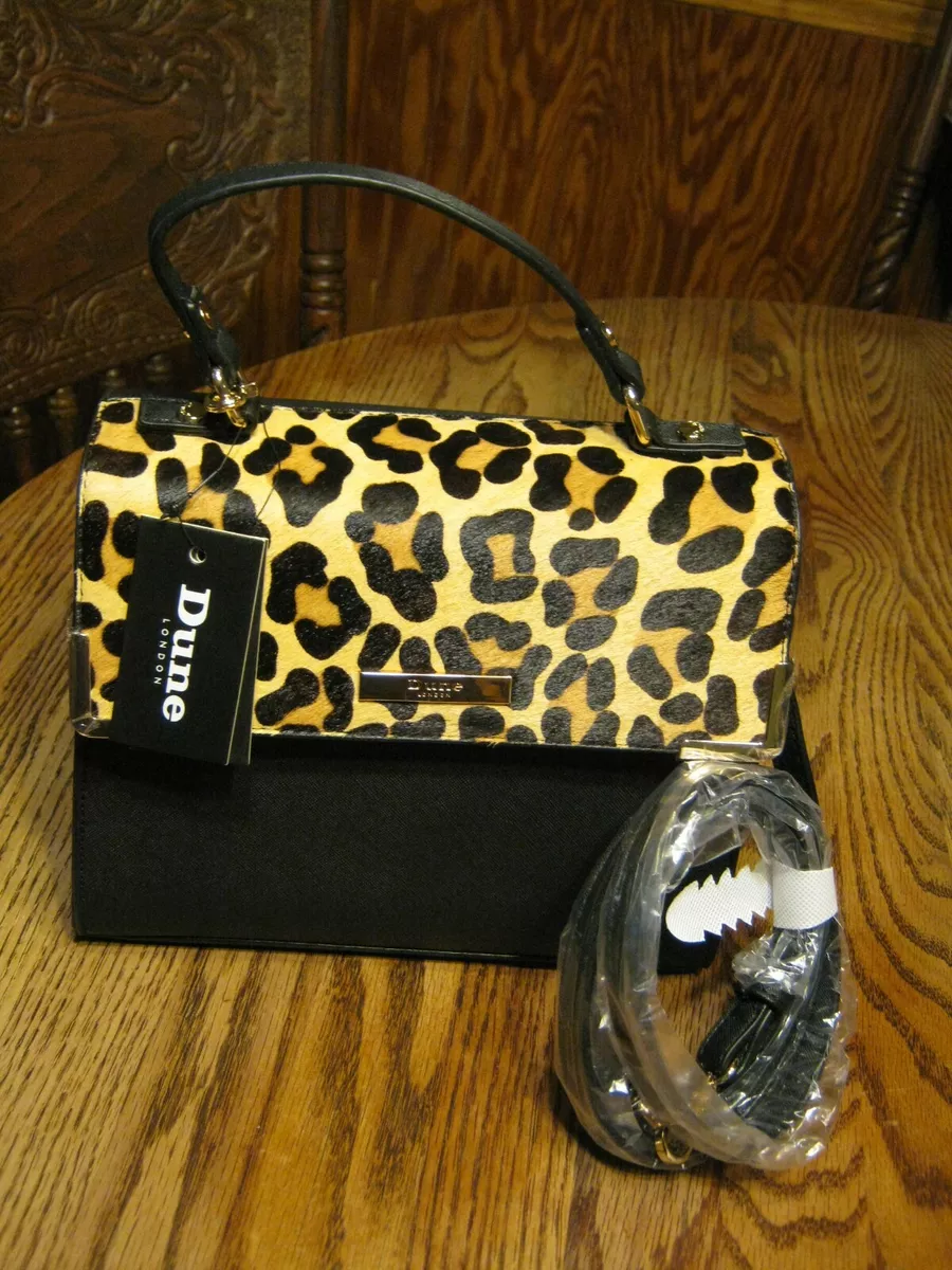 Dune black and leopard print bag sale