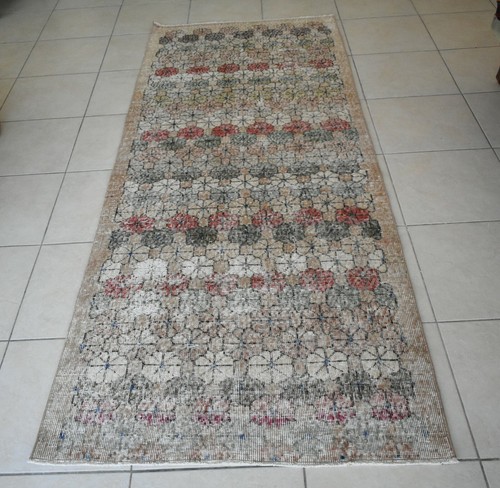 Vintage Runner 8.5x3.3 ft Oushak Runner Anatolian Rug Faded Turkish Runner R09 - Picture 4 of 12