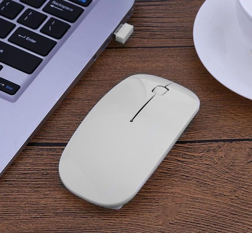 Slim Wireless Mouse Bluetooth 5.2 For Laptop Computer Desktop BT Cordless WHITE - Picture 3 of 4