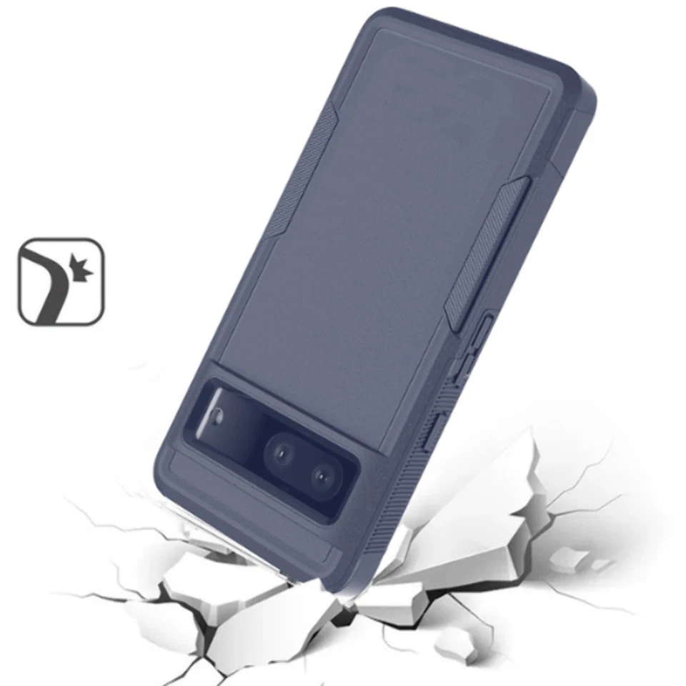 Tough Strong Dual Layer Flat Hybrid Case Cover Blue For Google Pixel 7 - Image 4 of 4