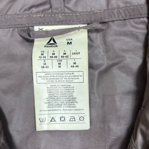 Reebok Womens Windbreaker Jacket Muave Hooded Waterproof Full Zip Outdoor Medium - Picture 2 of 17