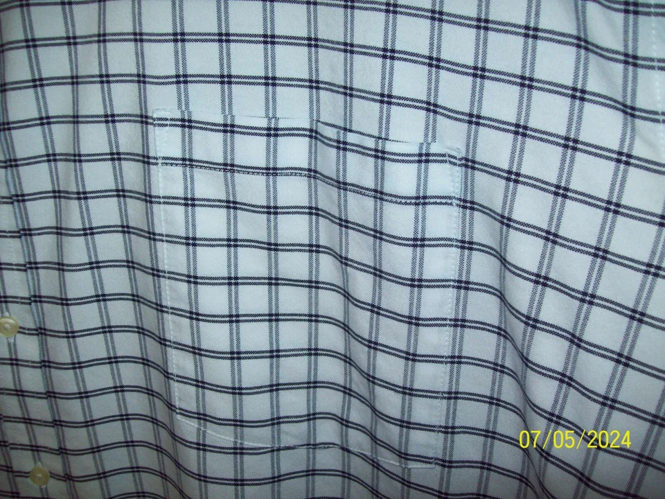 The FOUNDRY Co Button Down Shirt Long Sleeve White Black Check 5XL Easy Care - Image 4 of 4