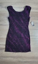 Forever 21 Womens Magenta Short Dress Stretch Scoop Neck Sleeveless Size: M
