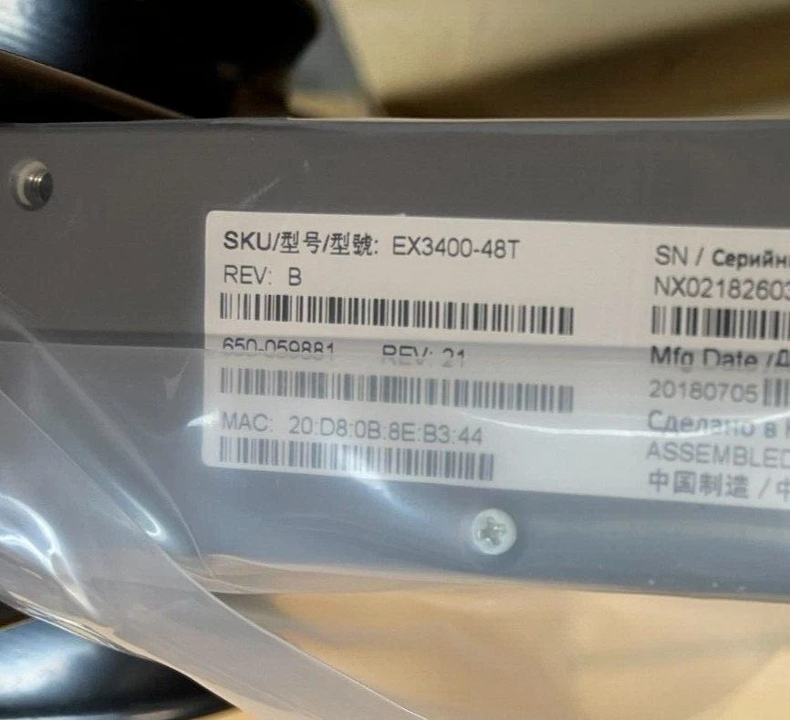 EX3400-48T Juniper Networks 48 port 10/100/1000 Switch with 1 POWER SUPPLY NEW - Image 3 of 4