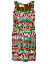 VALENTINO Vintage Geometric Printed Sleeveless Dress Size 38