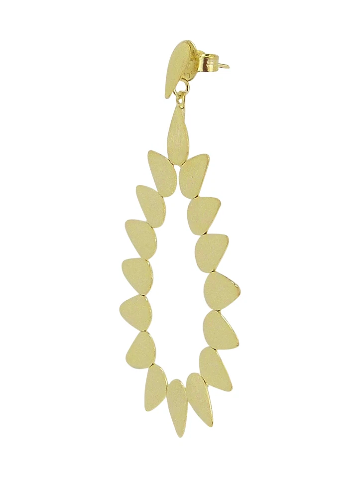 Brincos Sheila Fajl Livia Open Teardrop Statement folheados a ouro - Imagem 2 de 4