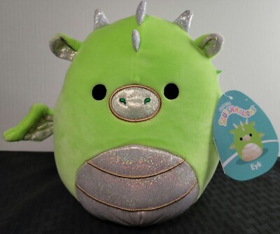 7.5  Squishmallows Eyk The Green Gold Dragon Spring 2022 BNWT  
