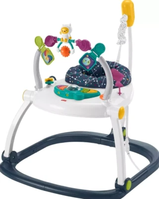 Fisher-Price Baby Bouncer Activity Center Jumperoo SpaceSaver with Lights Sound