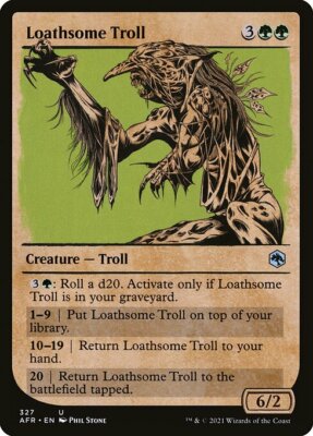 MTG D&D AFR *FOIL* Showcase U Loathsome Troll #327