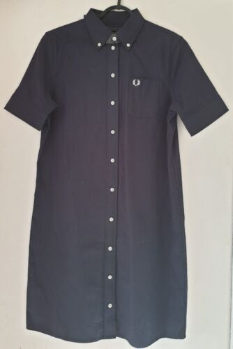 Fred Perry Navy Shirt Dress Size 8 New With Tags  - Afbeelding 1 van 5