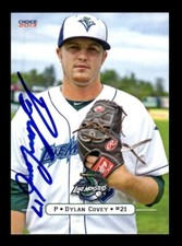 DYLAN COVEY SIGNED 2013 CHOICE VERMONT LAKE MONSTERS #07 ON-CARD AUTO