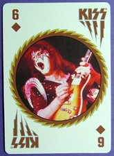 1 x playing card single card KISS Rock Band The Spaceman 6 of Diamonds
