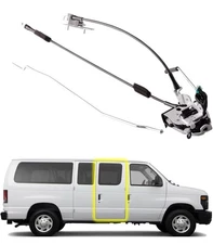Side Hinged Door Latch Assembly compatible for Ford E150 E250 E350 RH Side Do...