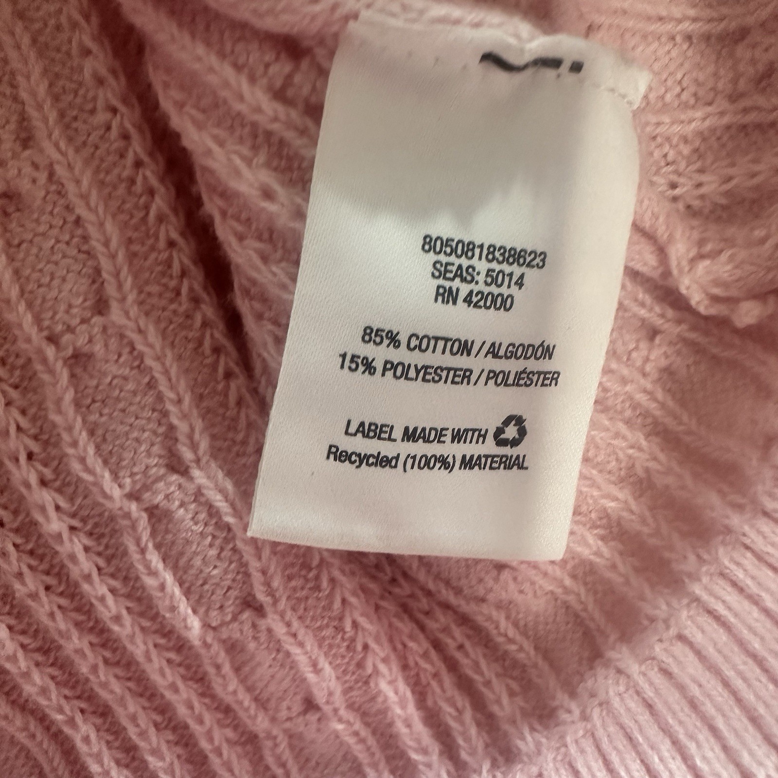 Basic Editions Womens Pink Cable Pullover Knit Lo… - image 7