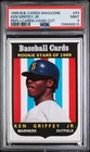 1989 BASEBALL CARDS MAGAZINE REPLI-CARDS HAND CUT #63 KEN GRIFFEY JR. PSA 9