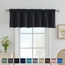 Blackout Curtain Valance Light Blocking Privacy Small Window Kitchen Drape Panel