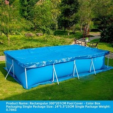 Square Pool Cover for Above Ground Pools with Tying Rope and Color Box
