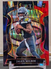 2025 Panini Select - Concourse Jalen Milroe #14 Black & Red Shock Prizm (RC)