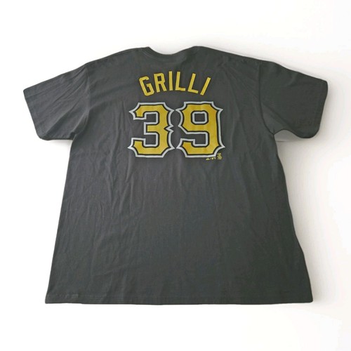 Jason Grilli #39 Pittsburgh Pirates Majestic 2XL Black T-Shirt MLB Baseball NWOT - Picture 12 of 15