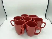 Corelle Coordinates Glossy Holiday Red Stoneware 12oz Mug Set of 7 Christmas
