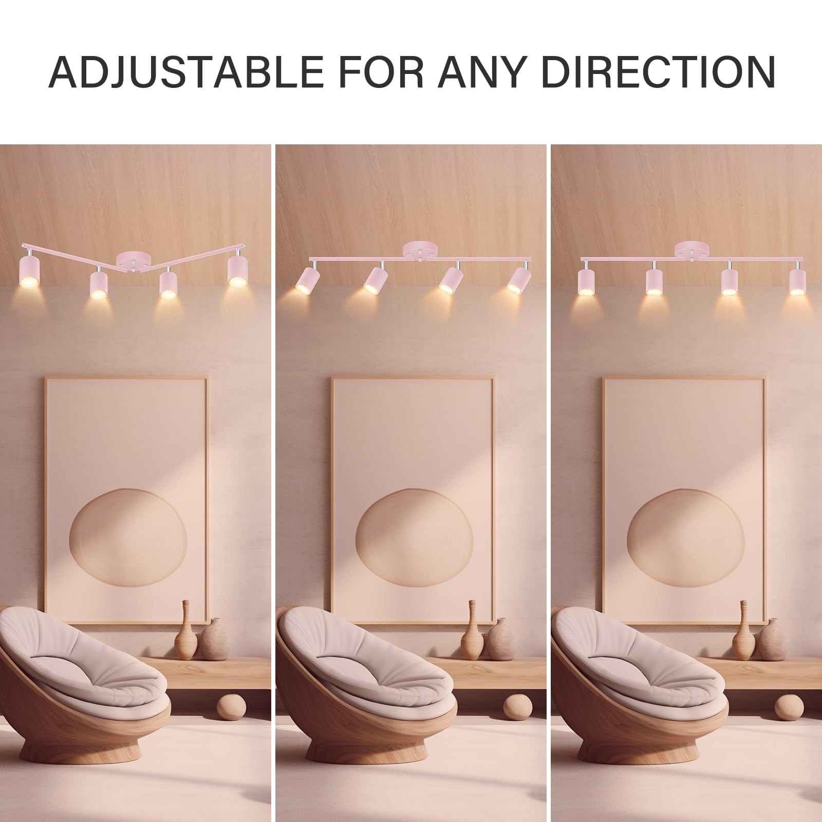 Track Lighting Fixture Ceiling, 4-Light LED Track Lights Kit, Modern Ceiling ...