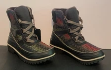 Sorel Tivoli II Waterproof Boots Black/Red/Green Women Size 5 (NL 2091-010) NIB