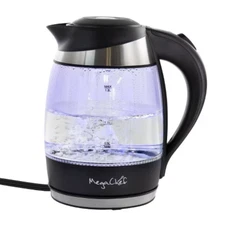 Mega Chef 1.8Lt. Glass and Stainless Steel Electric Tea Kettle: BPA-Free, 