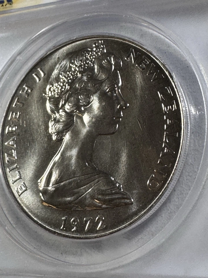 Nueva Zelanda 1972 1 dólar calificado como nuevo 68 por ANACS Foto 3 de 4