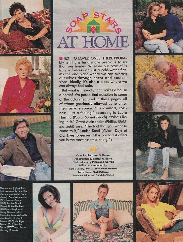 Soap Opera Weekly May 27, 1997 ROBIN MATTSON-SAM BEHRENS-MARTHA BYRNE AT HOME + - Image 2 of 4