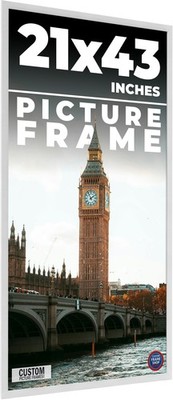 21x43 Frame White Real Wood Picture Frame Width 0.75 inches | Interior Frame Dep
