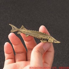 Vintage Brass Sturgeon Fish Statue Tea Pet De...