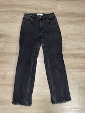 Abercrombie  Fitch The Ankle Straight Ultra High Rise Womens Sz 25 0s Black