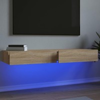 Tv-Schr?Nke Mit Led-Leuchten 2 Stk. Sonoma-Eiche 60X35X15,5 Cm